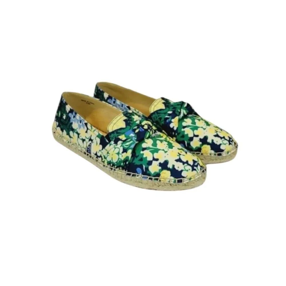 Talbots Izzy Butterfly Garden Knot Detail Sateen Espadrille Flats Shoe Size 8.5